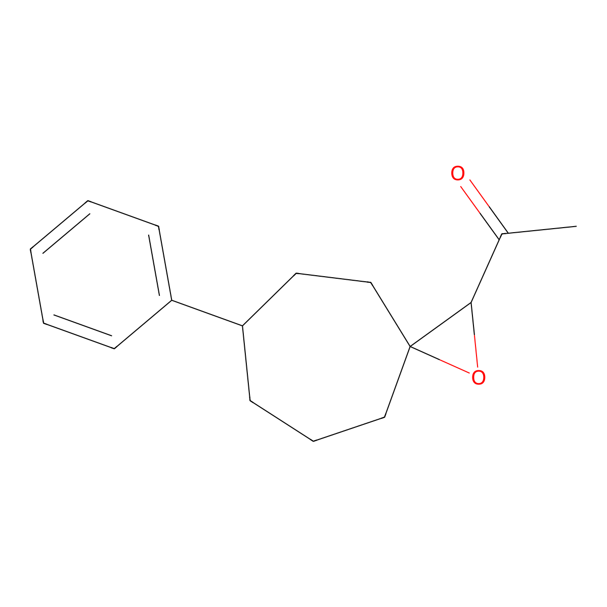 1-{6-Phenyl-1-oxaspiro[2.6]nonan-2-yl}ethan-1-one molecular structure, CAS 2059944-18-0