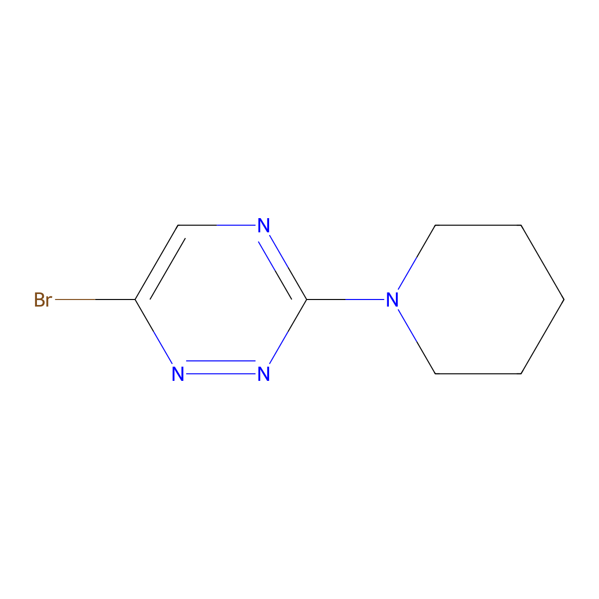 6-Bromo-3-(piperidin-1-yl)-1,2,4-triazine molecular structure, CAS 2059944-21-5