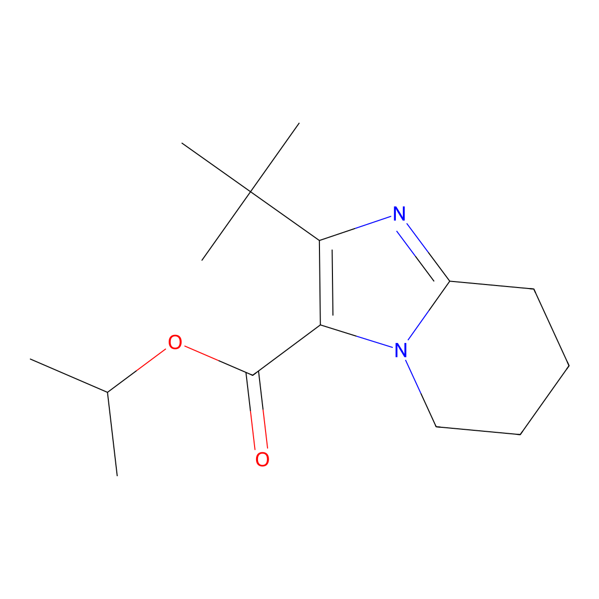 Propan-2-yl 2-tert-butyl-5H,6H,7H,8H-imidazo[1,2-a]pyridine-3-carboxylate molecular structure, CAS 2059944-27-1