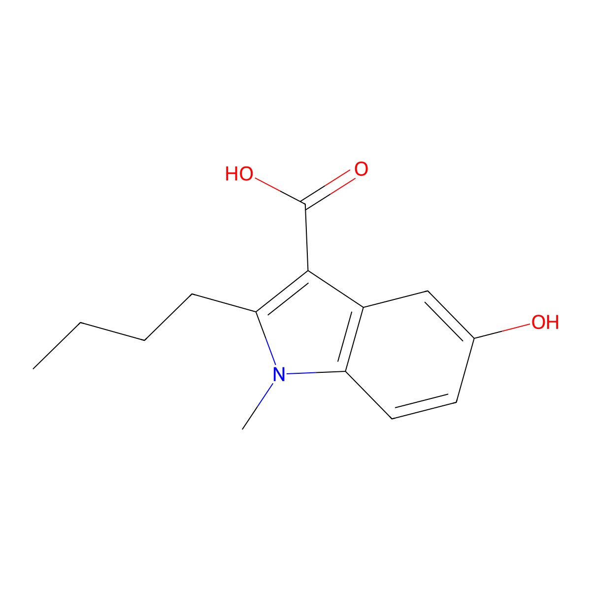 2-Butyl-5-hydroxy-1-methyl-1H-indole-3-carboxylic acid molecular structure, CAS 2059944-28-2