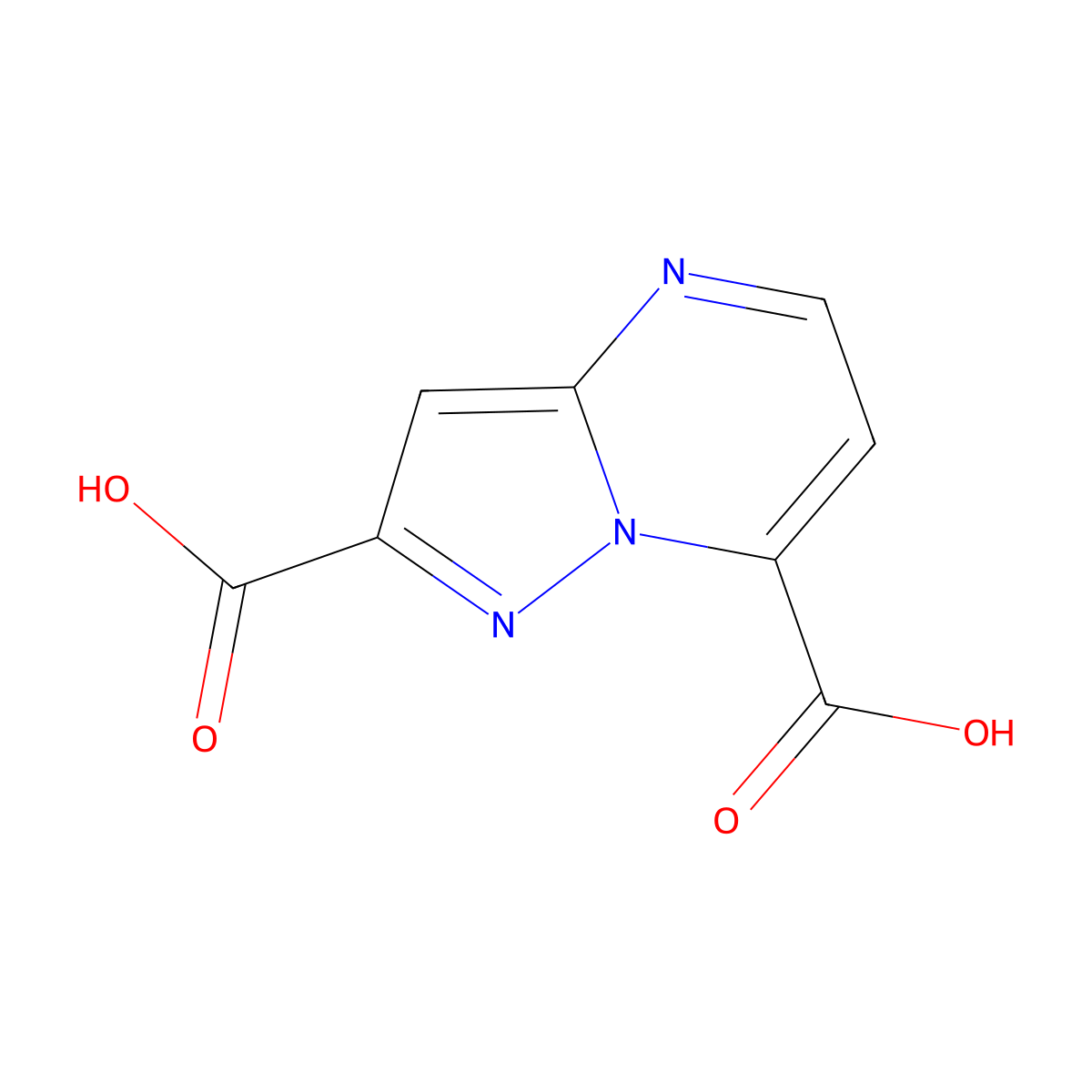 Pyrazolo[1,5-a]pyrimidine-2,7-dicarboxylic acid molecular structure, CAS 2059944-29-3