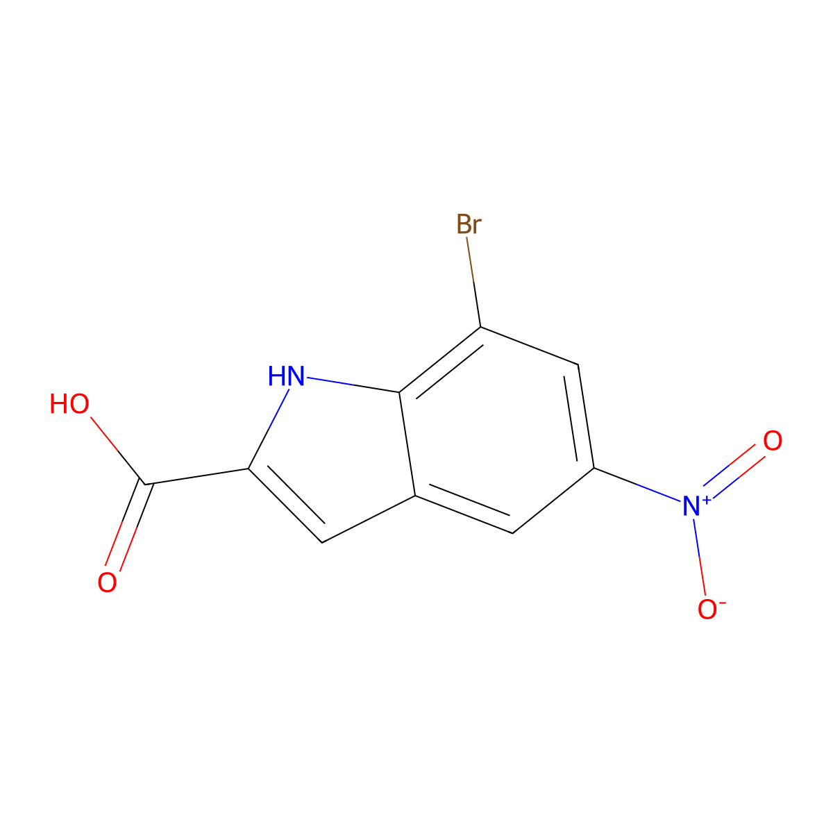 7-Bromo-5-nitro-1H-indole-2-carboxylic acid molecular structure, CAS 2059944-34-0