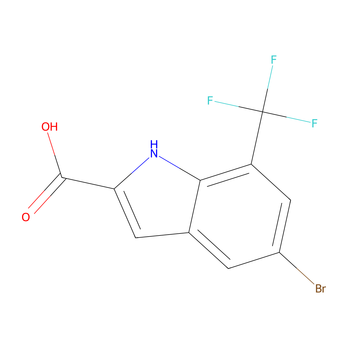 5-Bromo-7-(trifluoromethyl)-1H-indole-2-carboxylic acid molecular structure, CAS 2059944-37-3