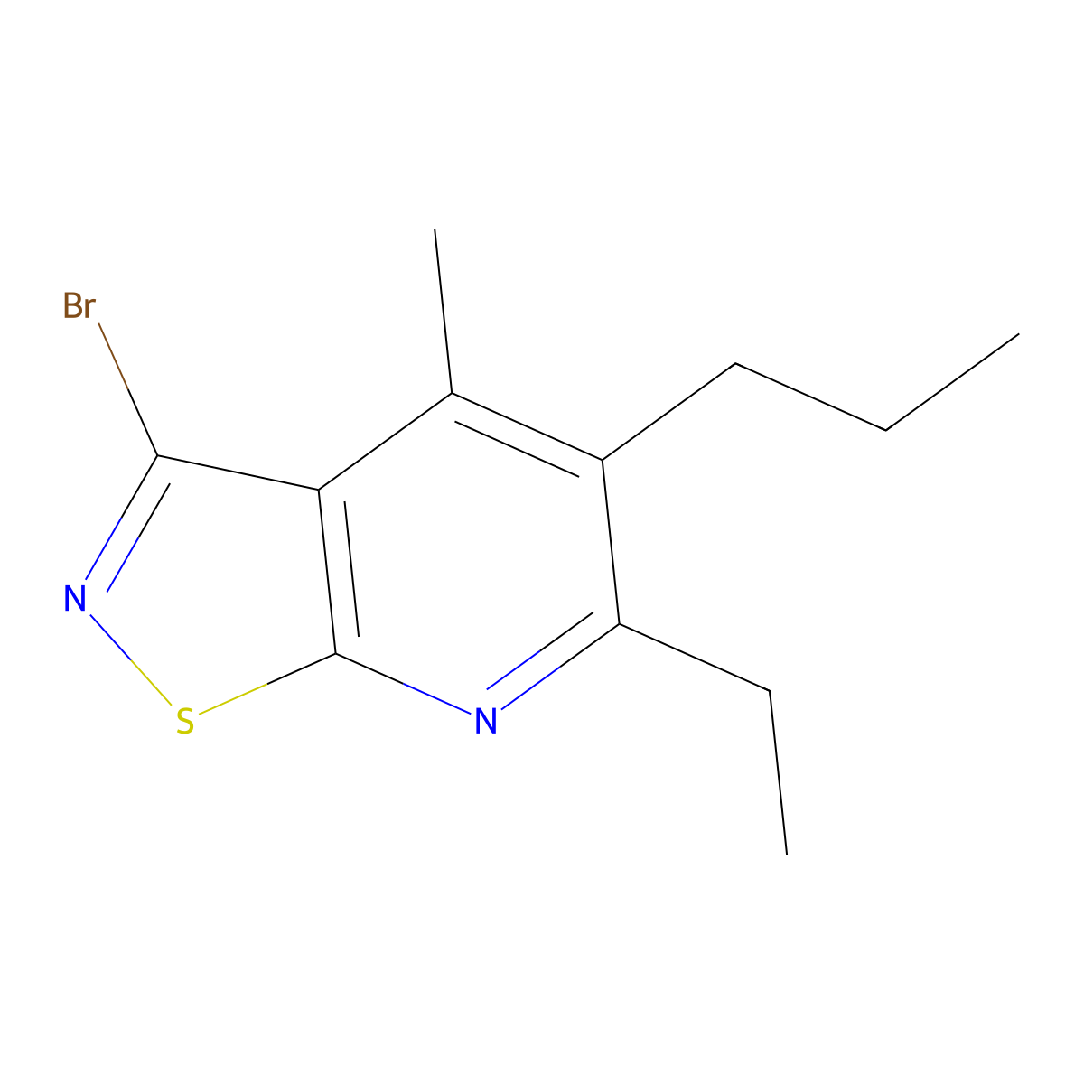 3-Bromo-6-ethyl-4-methyl-5-propyl-[1,2]thiazolo[5,4-b]pyridine molecular structure, CAS 2059944-38-4