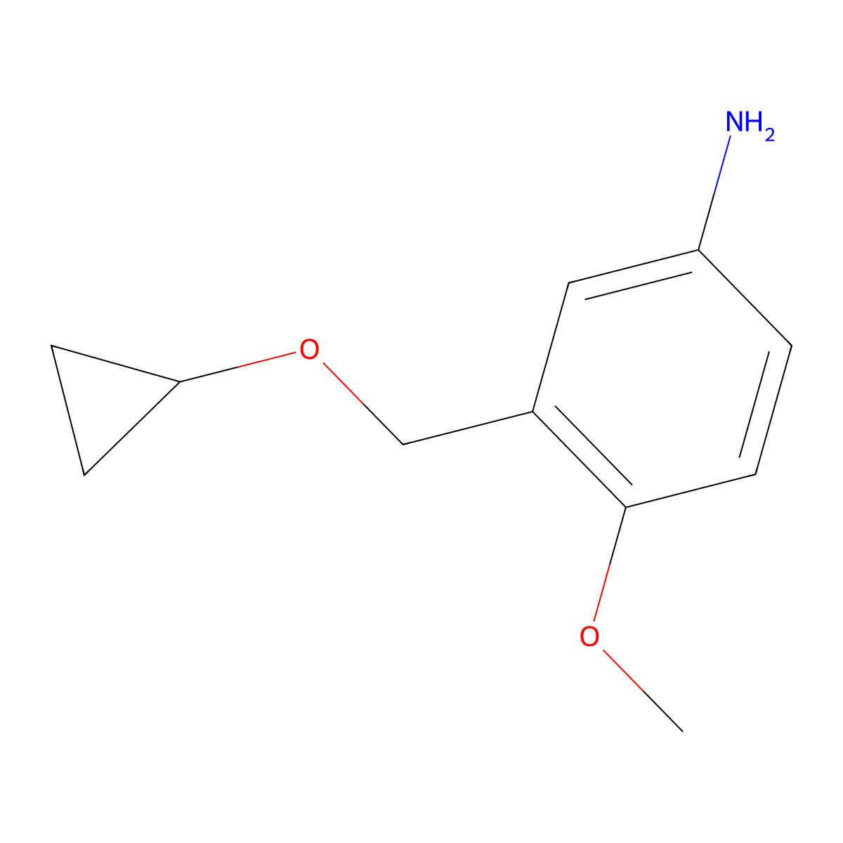 3-(Cyclopropoxymethyl)-4-methoxyaniline molecular structure, CAS 2059944-41-9