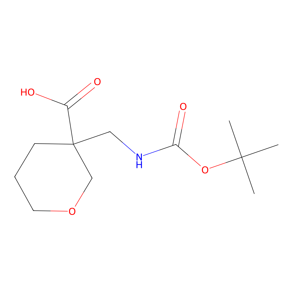 3-({[(Tert-butoxy)carbonyl]amino}methyl)oxane-3-carboxylic acid molecular structure, CAS 2059944-43-1