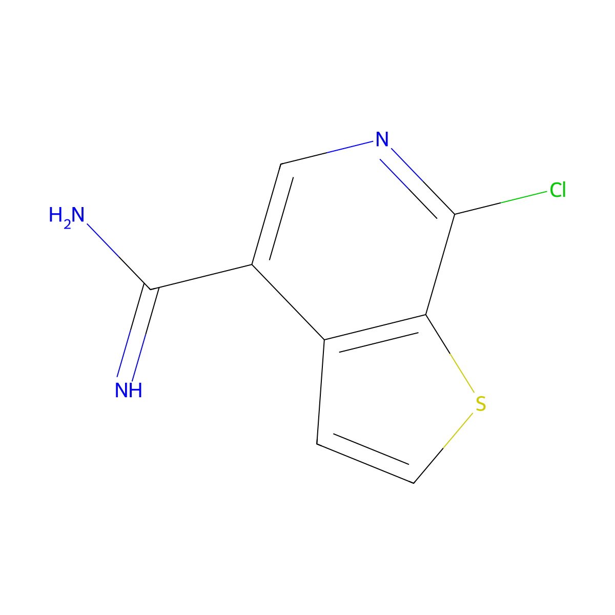 7-Chlorothieno[2,3-c]pyridine-4-carboximidamide molecular structure, CAS 2059944-46-4