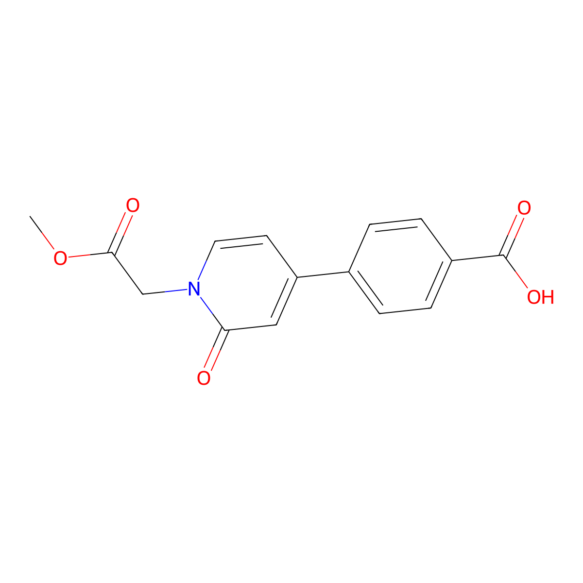 4-[1-(2-Methoxy-2-oxoethyl)-2-oxo-1,2-dihydropyridin-4-yl]benzoic acid molecular structure, CAS 2059944-51-1