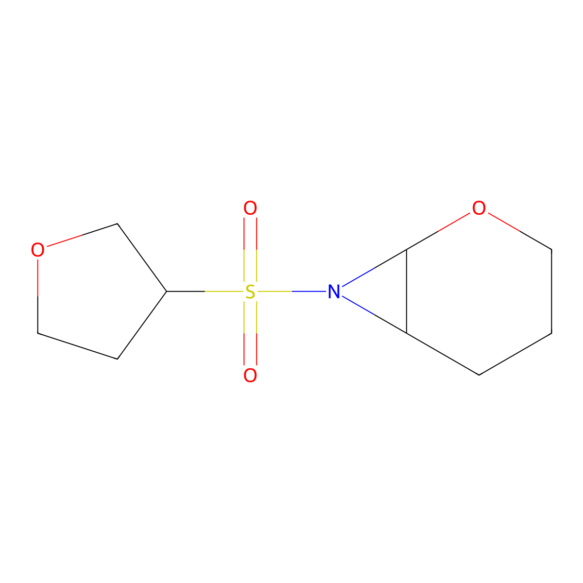 7-(Oxolane-3-sulfonyl)-2-oxa-7-azabicyclo[4.1.0]heptane molecular structure, CAS 2059944-55-5