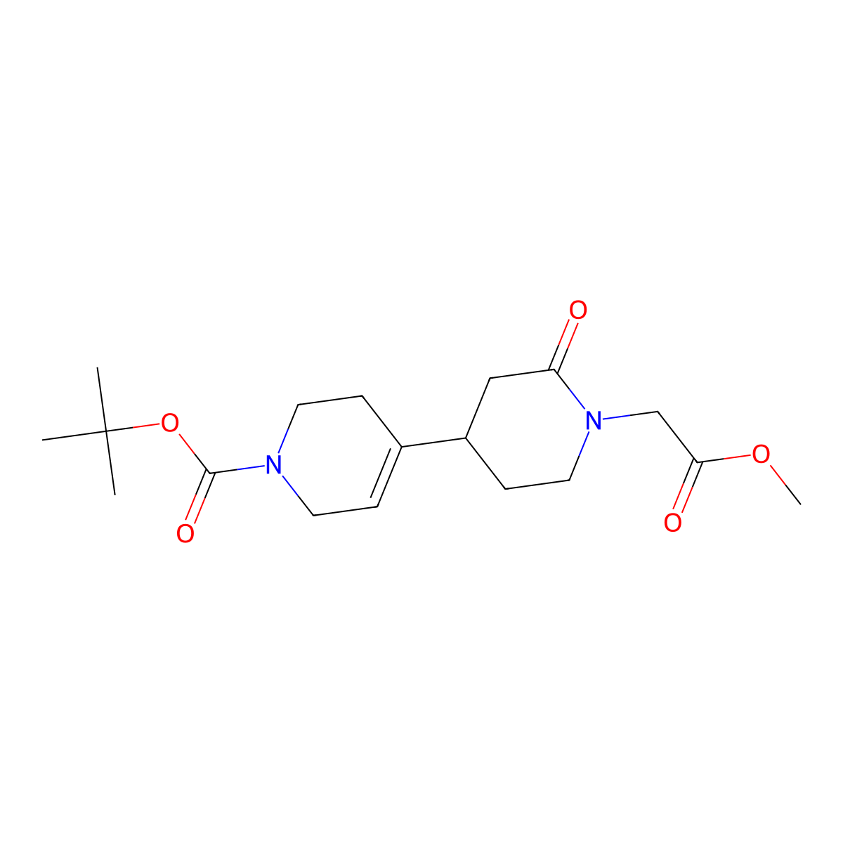tert-Butyl 4-[1-(2-methoxy-2-oxoethyl)-2-oxopiperidin-4-yl]-1,2,3,6-tetrahydropyridine-1-carboxylate molecular structure, CAS 2059944-61-3