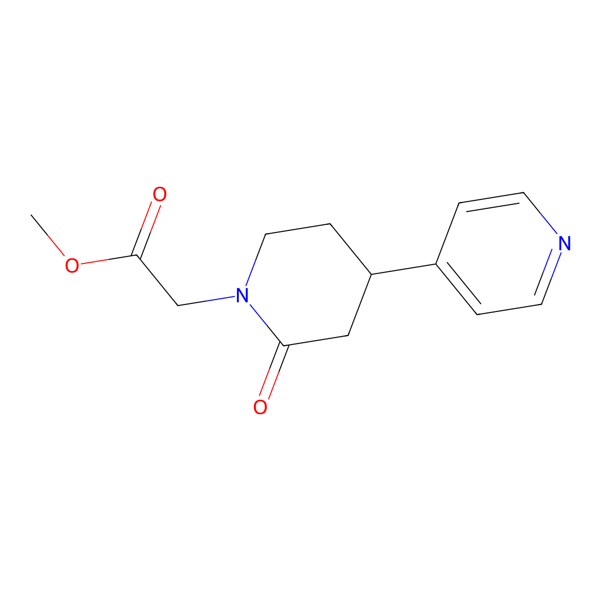 Methyl 2-[2-oxo-4-(pyridin-4-yl)piperidin-1-yl]acetate molecular structure, CAS 2059944-64-6