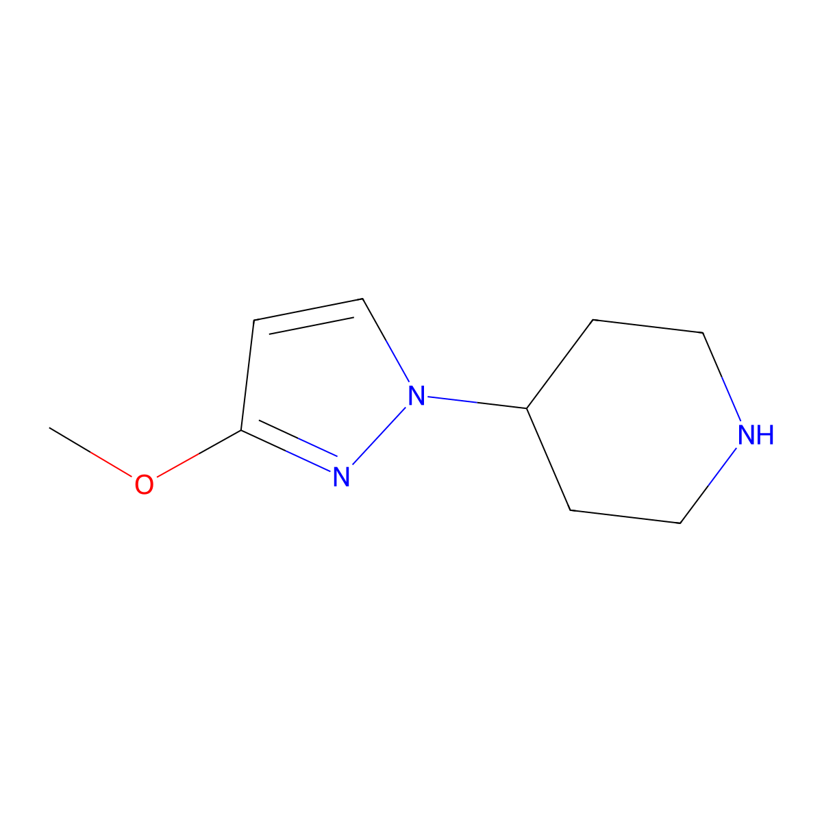 4-(3-Methoxy-1H-pyrazol-1-yl)piperidine molecular structure, CAS 2059944-68-0