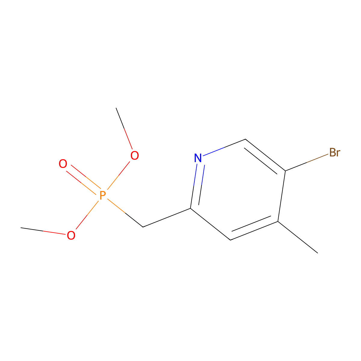 Dimethyl [(5-bromo-4-methylpyridin-2-yl)methyl]phosphonate molecular structure, CAS 2059944-69-1