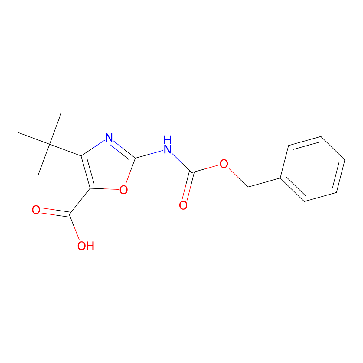 2-{[(Benzyloxy)carbonyl]amino}-4-tert-butyl-1,3-oxazole-5-carboxylic acid molecular structure, CAS 2059944-72-6