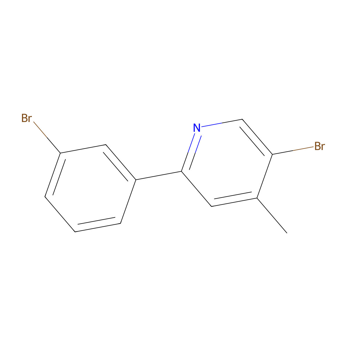 5-Bromo-2-(3-bromophenyl)-4-methylpyridine molecular structure, CAS 2059944-74-8