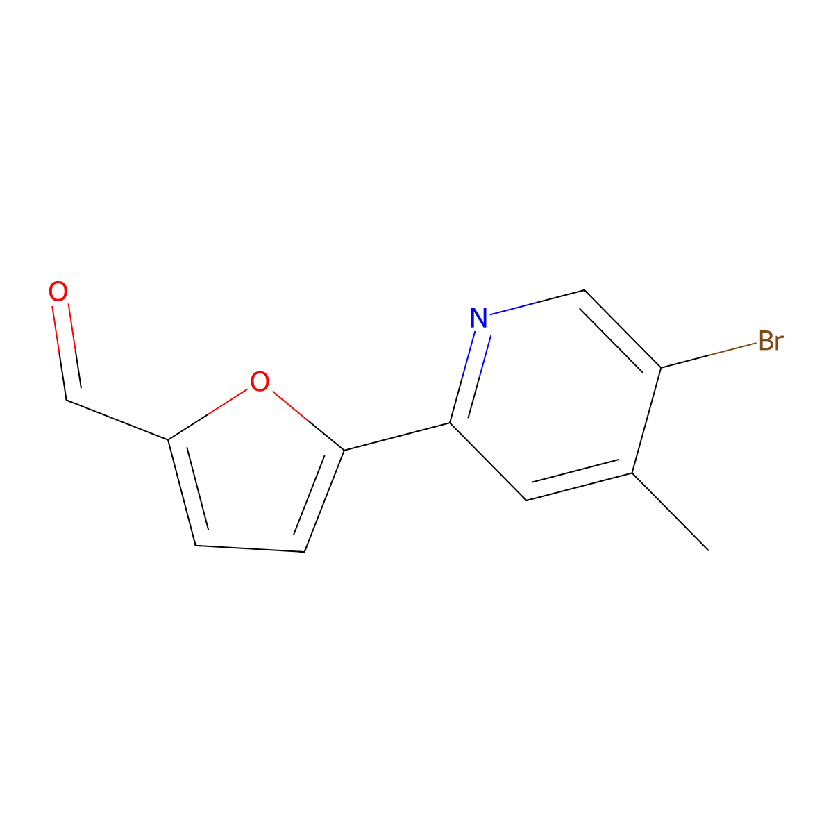 5-(5-Bromo-4-methylpyridin-2-yl)furan-2-carbaldehyde molecular structure, CAS 2059944-76-0