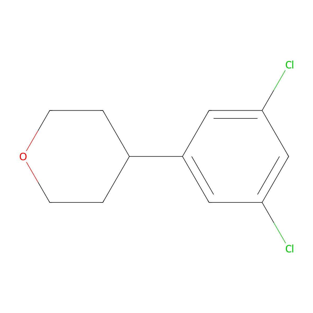4-(3,5-Dichlorophenyl)oxane molecular structure, CAS 2059944-78-2