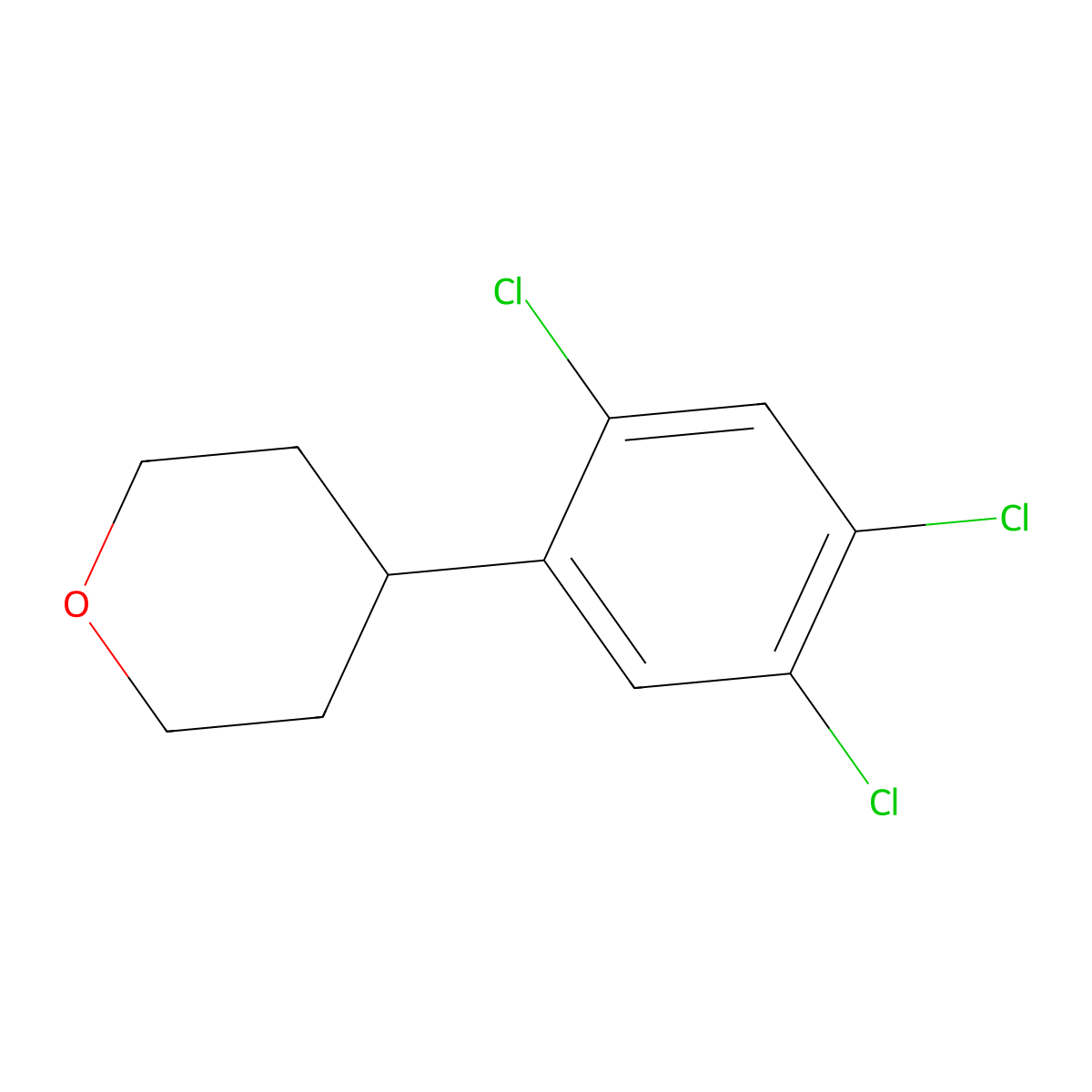 4-(2,4,5-Trichlorophenyl)oxane molecular structure, CAS 2059944-82-8