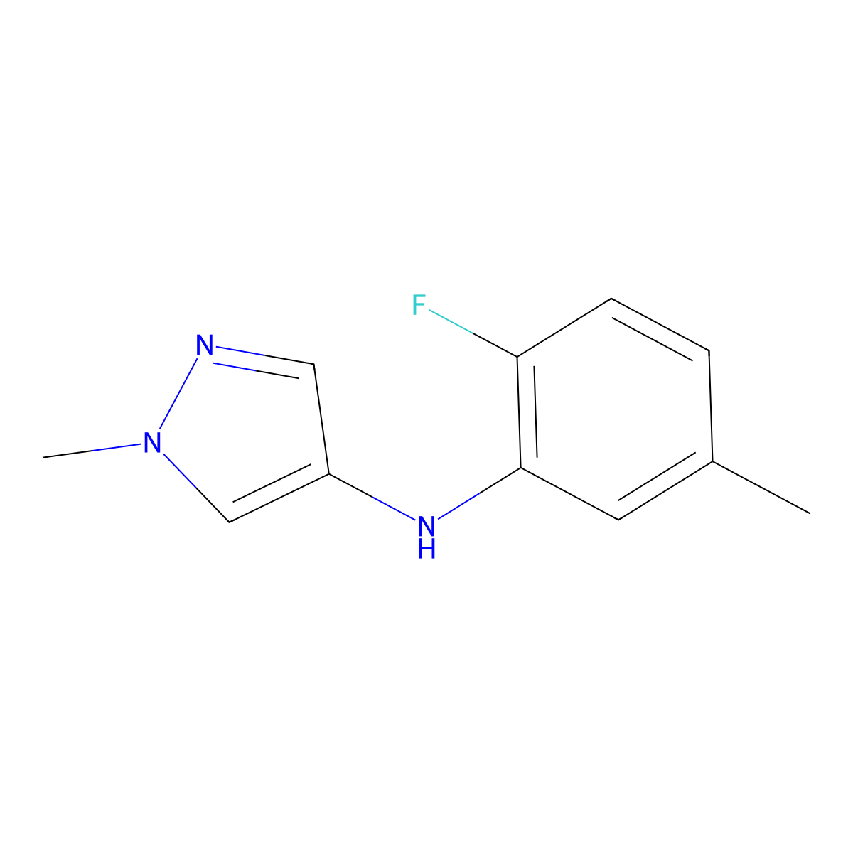 N-(2-Fluoro-5-methylphenyl)-1-methyl-1H-pyrazol-4-amine molecular structure, CAS 2059944-96-4