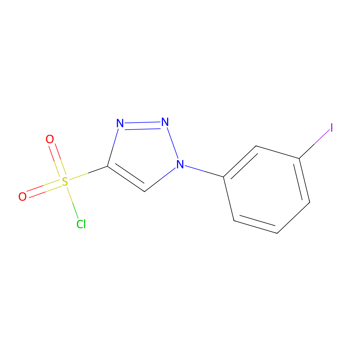 1-(3-Iodophenyl)-1H-1,2,3-triazole-4-sulfonyl chloride molecular structure, CAS 2059945-02-5