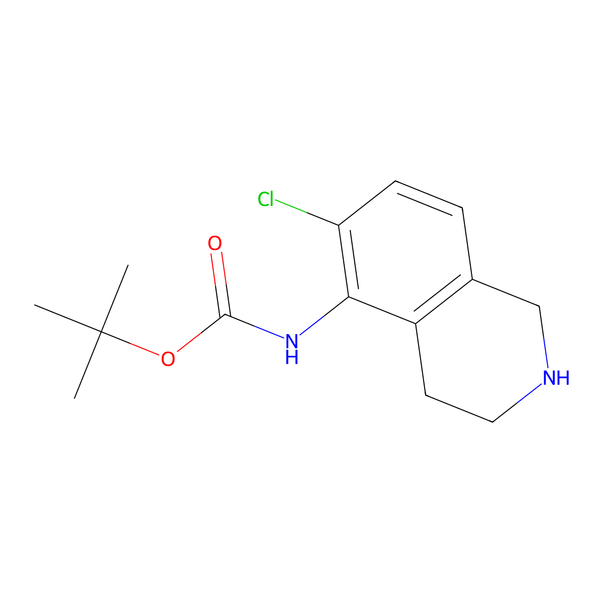 tert-Butyl N-(6-chloro-1,2,3,4-tetrahydroisoquinolin-5-yl)carbamate molecular structure, CAS 2059945-04-7