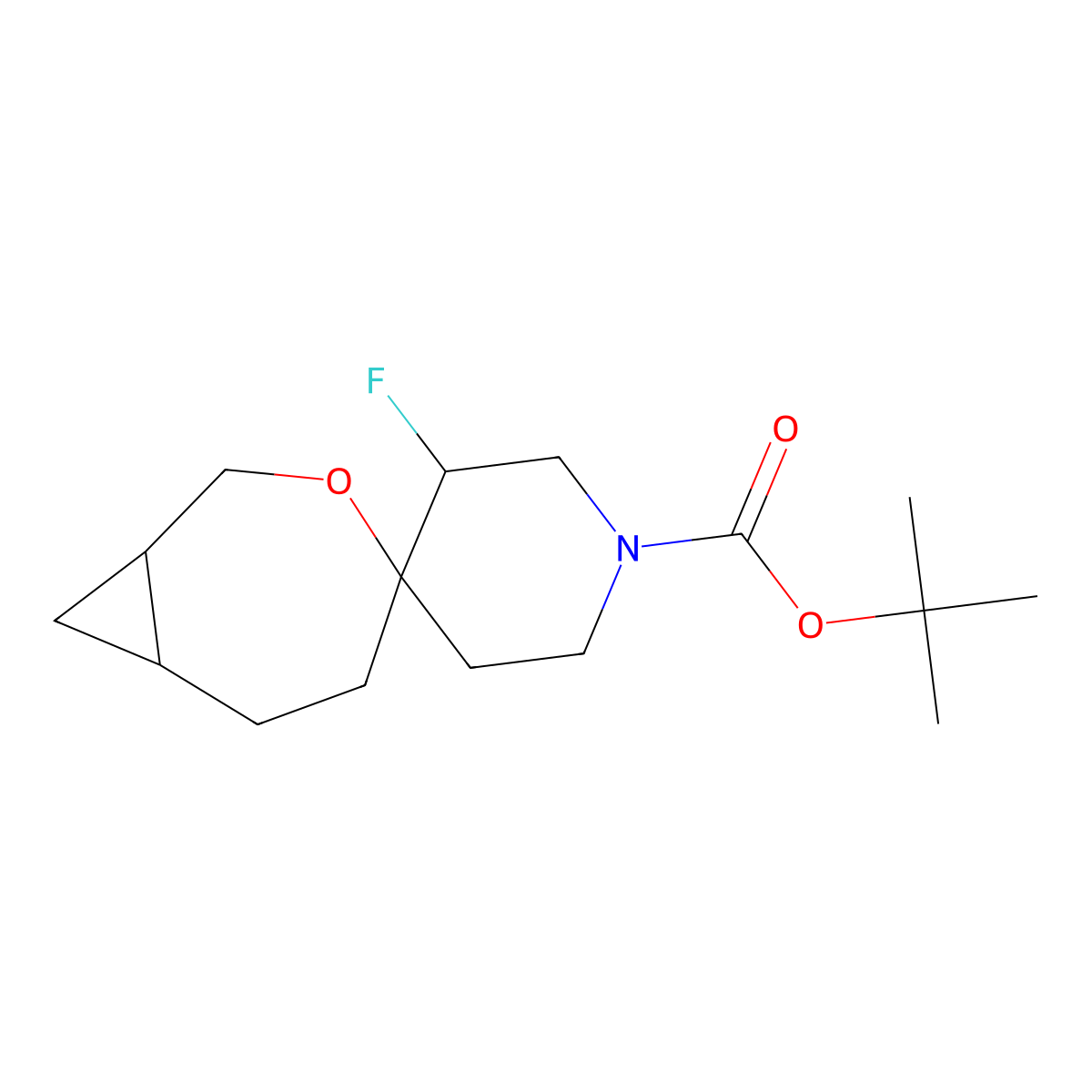 tert-Butyl 3'-fluoro-3-oxaspiro[bicyclo[5.1.0]octane-4,4'-piperidine]-1'-carboxylate molecular structure, CAS 2059945-16-1