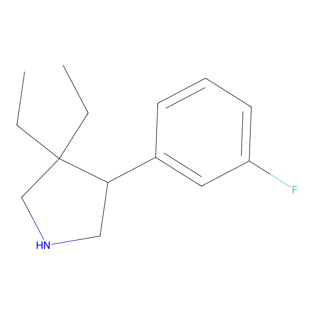 3,3-Diethyl-4-(3-fluorophenyl)pyrrolidine molecular structure, CAS 2059945-27-4