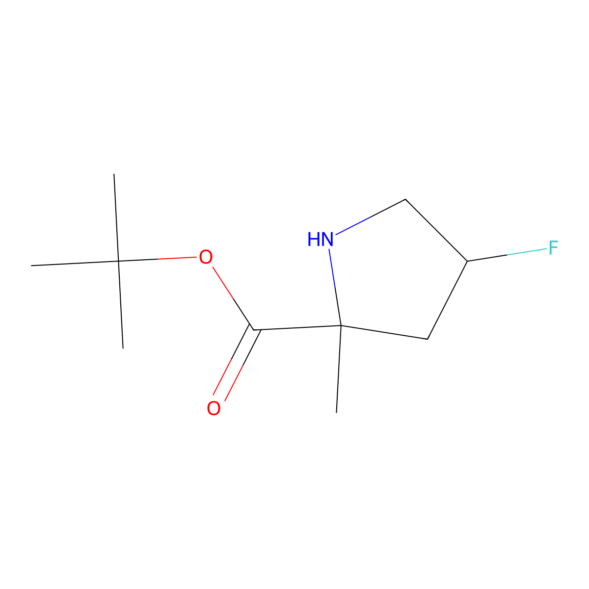 tert-Butyl 4-fluoro-2-methylpyrrolidine-2-carboxylate molecular structure, CAS 2059945-30-9