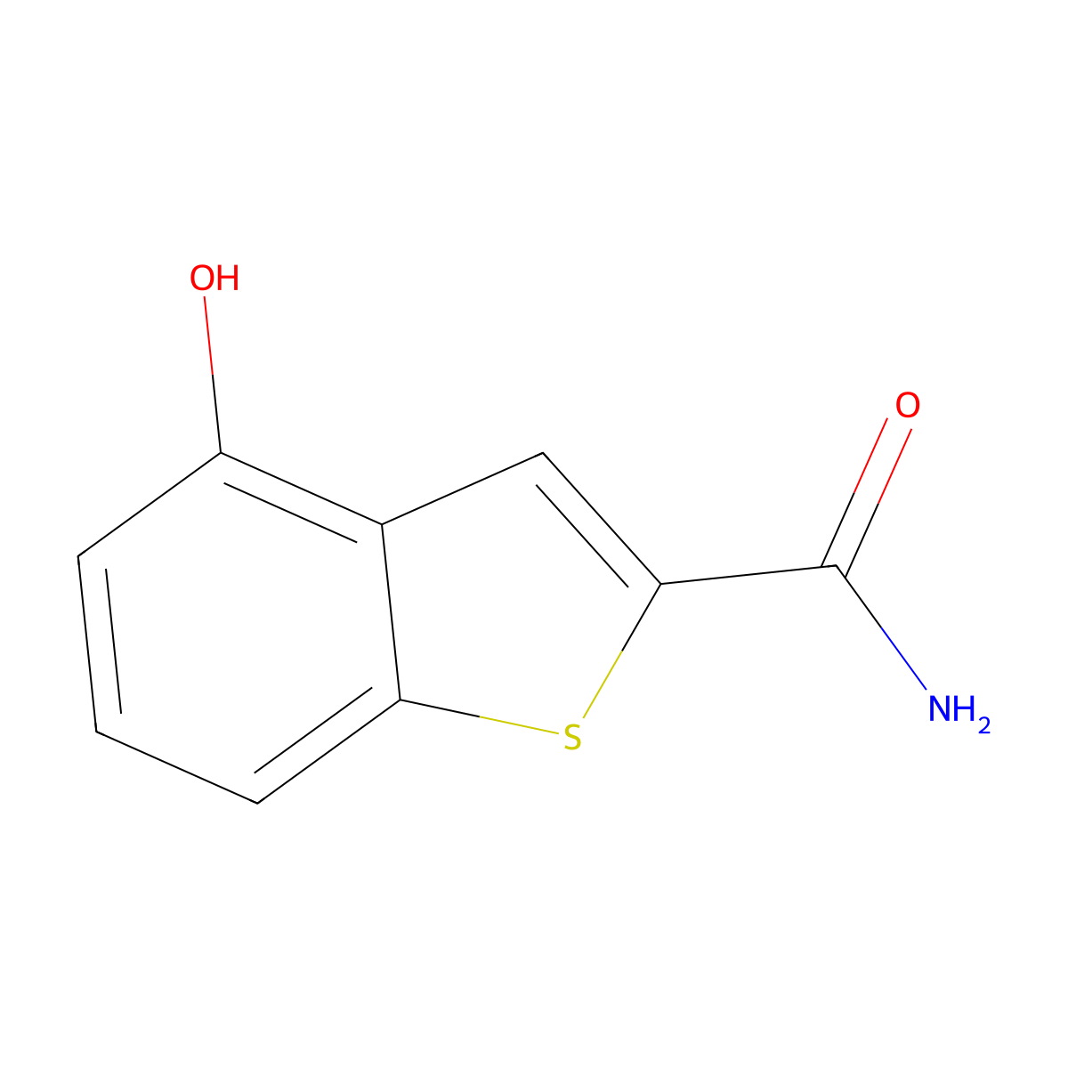 4-Hydroxy-1-benzothiophene-2-carboxamide molecular structure, CAS 2059945-36-5