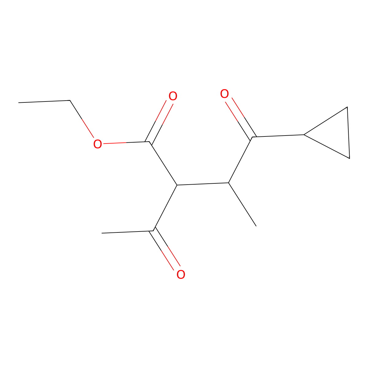 Ethyl 2-acetyl-4-cyclopropyl-3-methyl-4-oxobutanoate molecular structure, CAS 2059945-43-4