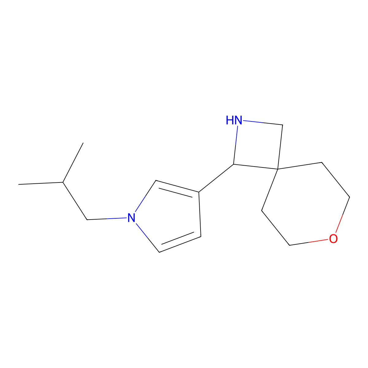 1-[1-(2-Methylpropyl)-1H-pyrrol-3-yl]-7-oxa-2-azaspiro[3.5]nonane molecular structure, CAS 2059945-45-6