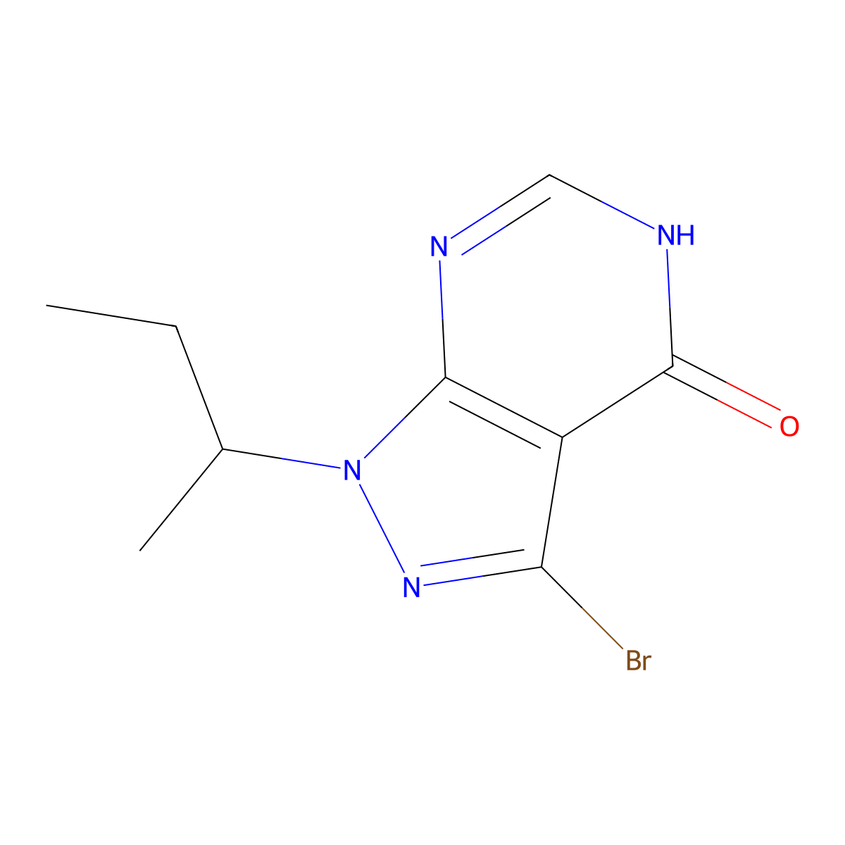 3-Bromo-1-(butan-2-yl)-1H-pyrazolo[3,4-d]pyrimidin-4-ol molecular structure, CAS 2059945-53-6