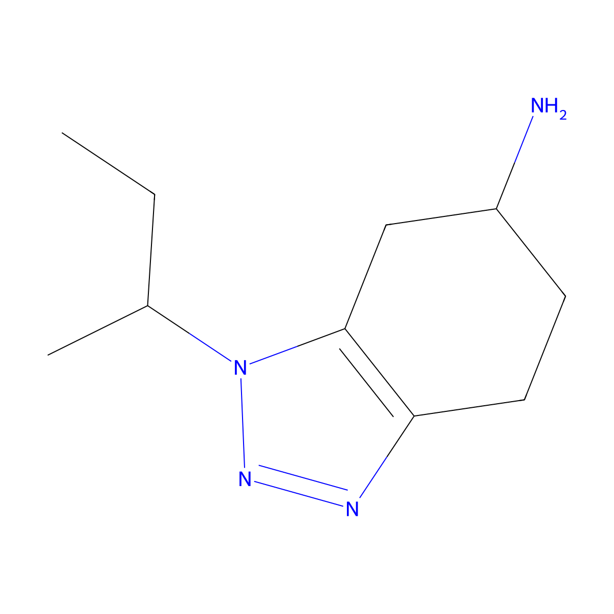 1-(Butan-2-yl)-4,5,6,7-tetrahydro-1H-1,2,3-benzotriazol-6-amine molecular structure, CAS 2059945-55-8