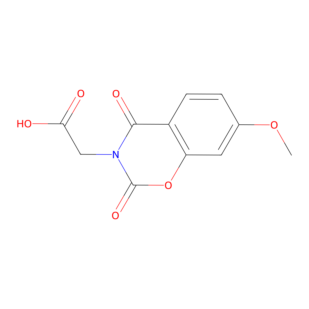 2-(7-Methoxy-2,4-dioxo-3,4-dihydro-2H-1,3-benzoxazin-3-yl)acetic acid molecular structure, CAS 2059946-82-4