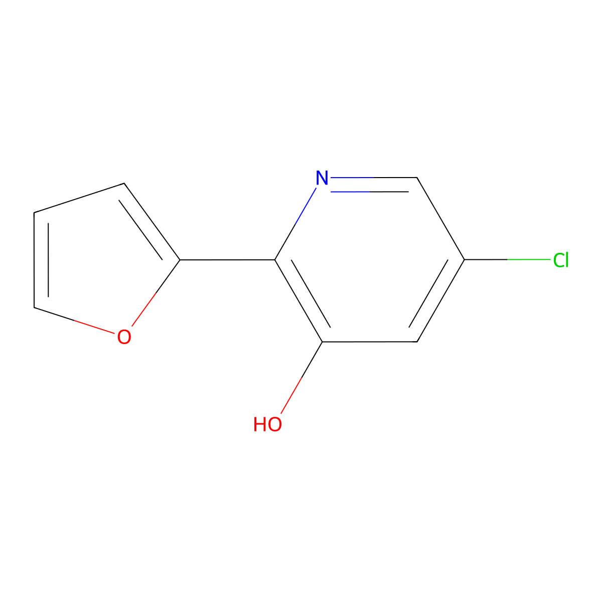 5-Chloro-2-(furan-2-yl)pyridin-3-ol molecular structure, CAS 2059946-93-7