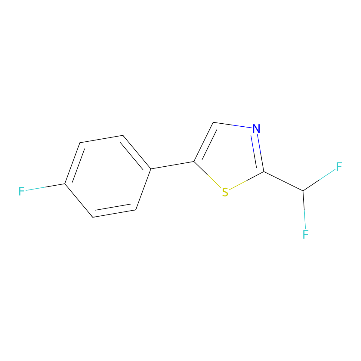2-(Difluoromethyl)-5-(4-fluorophenyl)-1,3-thiazole molecular structure, CAS 2059947-10-1