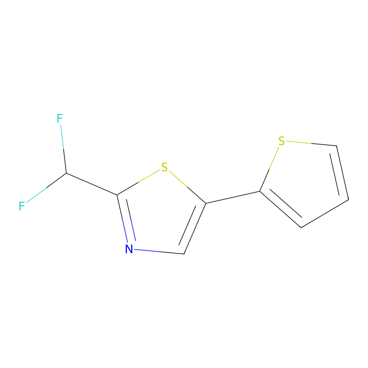 2-(Difluoromethyl)-5-(thiophen-2-yl)-1,3-thiazole molecular structure, CAS 2059947-19-0