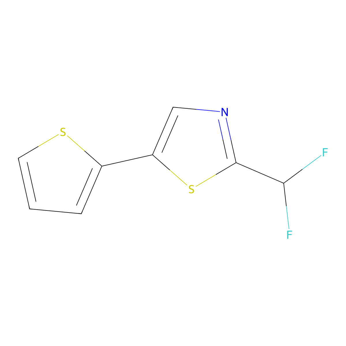 2-(Difluoromethyl)-5-(thiophen-2-yl)-1,3-thiazole molecular structure, CAS 2059947-19-0