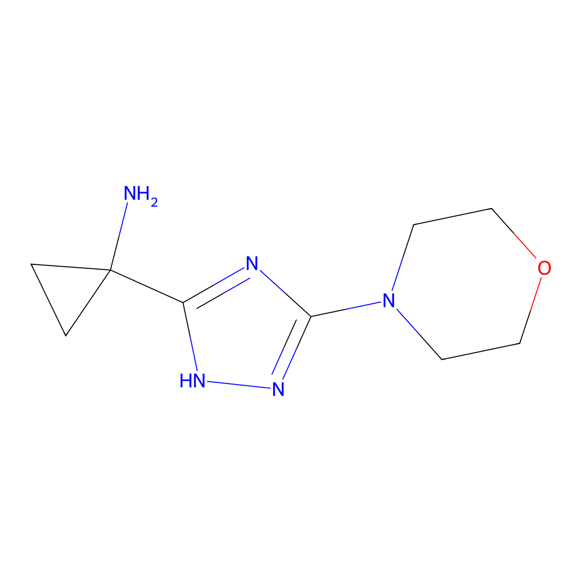 1-[3-(Morpholin-4-yl)-1H-1,2,4-triazol-5-yl]cyclopropan-1-amine molecular structure, CAS 2059947-29-2