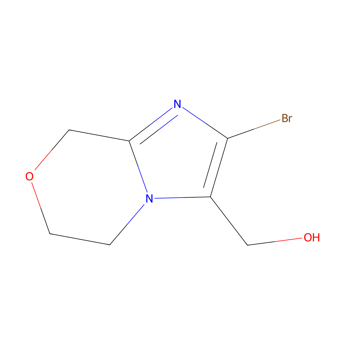 {2-bromo-5H,6H,8H-imidazo[2,1-c][1,4]oxazin-3-yl}methanol molecular structure, CAS 2059947-33-8