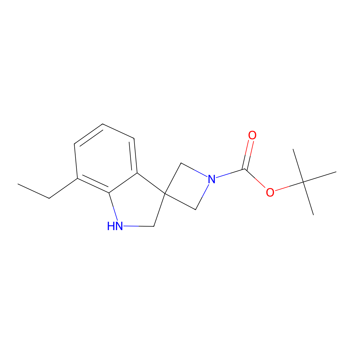 tert-Butyl 7'-ethyl-1',2'-dihydrospiro[azetidine-3,3'-indole]-1-carboxylate molecular structure, CAS 2059947-40-7