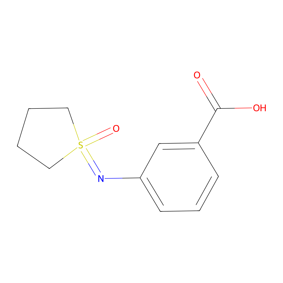 3-[(1-Oxothiolan-1-ylidene)amino]benzoic acid molecular structure, CAS 2059947-46-3