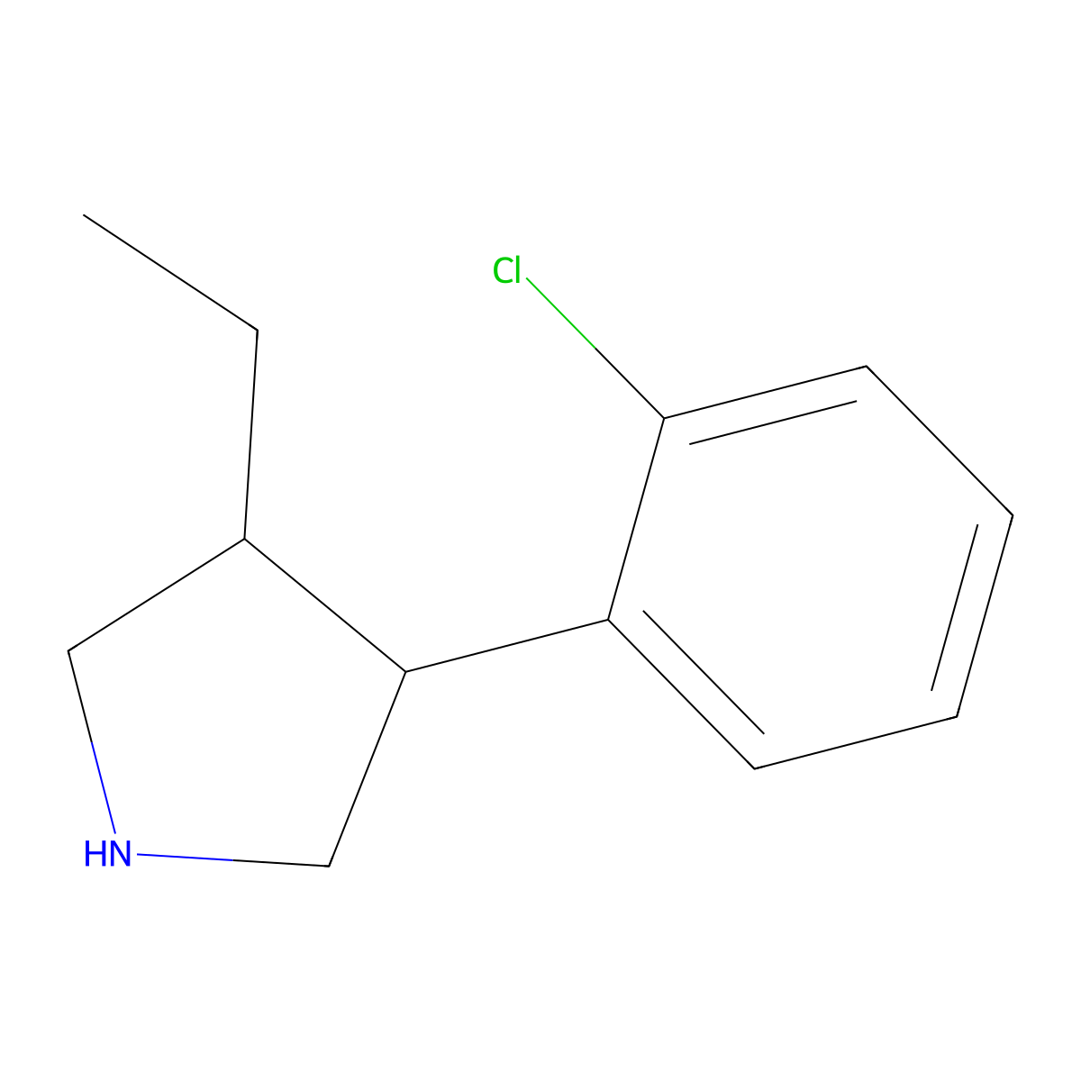 3-(2-Chlorophenyl)-4-ethylpyrrolidine molecular structure, CAS 2059947-48-5