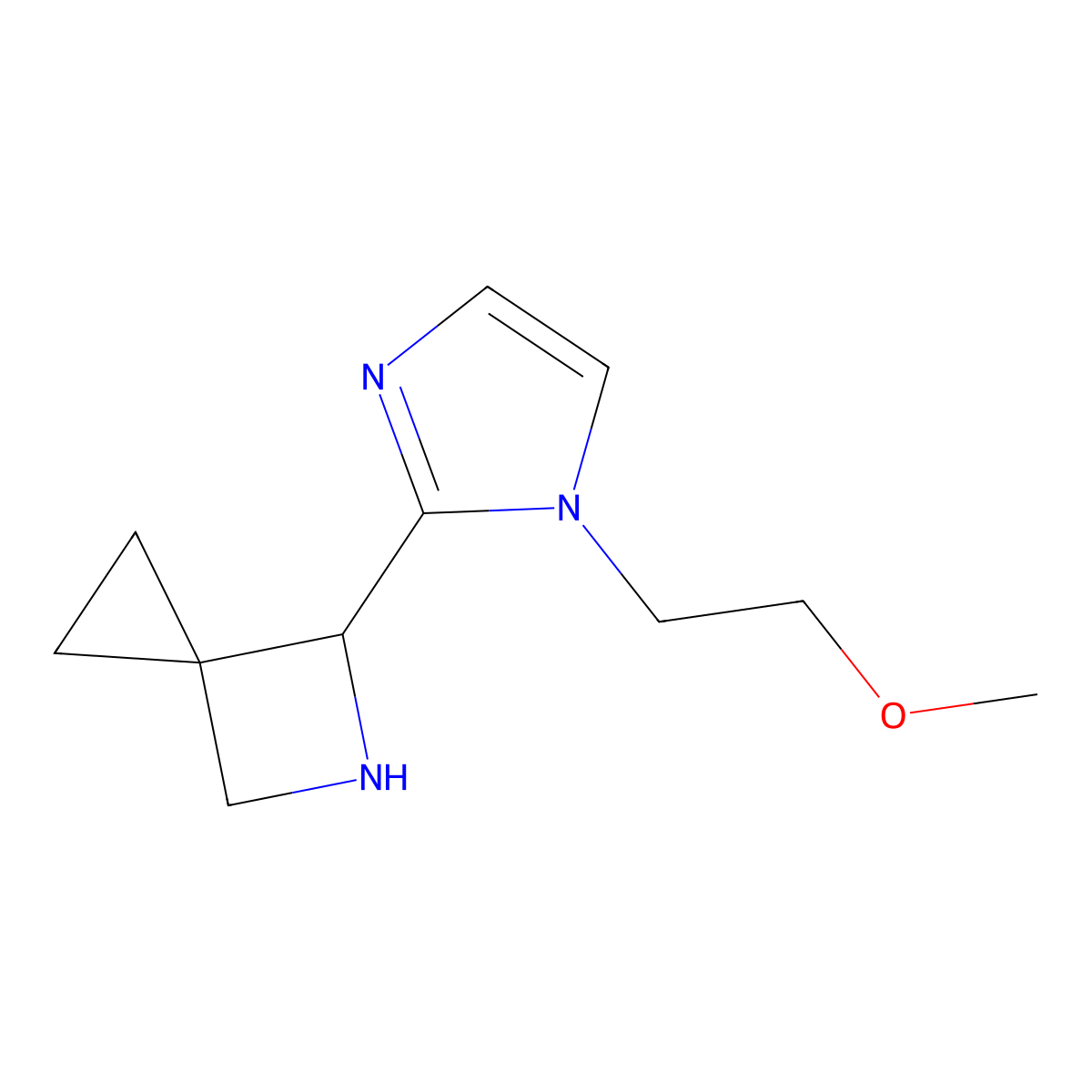 4-[1-(2-Methoxyethyl)-1H-imidazol-2-yl]-5-azaspiro[2.3]hexane molecular structure, CAS 2059947-49-6
