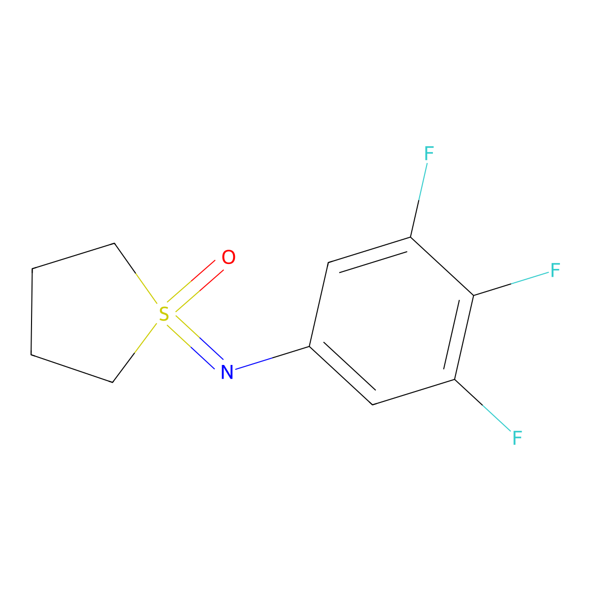 1-[(3,4,5-Trifluorophenyl)imino]-1lambda6-thiolan-1-one molecular structure, CAS 2059947-53-2