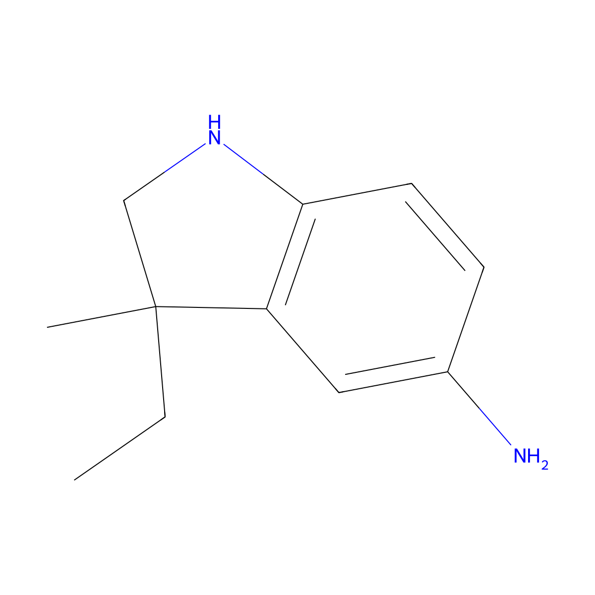 3-Ethyl-3-methyl-2,3-dihydro-1H-indol-5-amine molecular structure, CAS 2059947-54-3