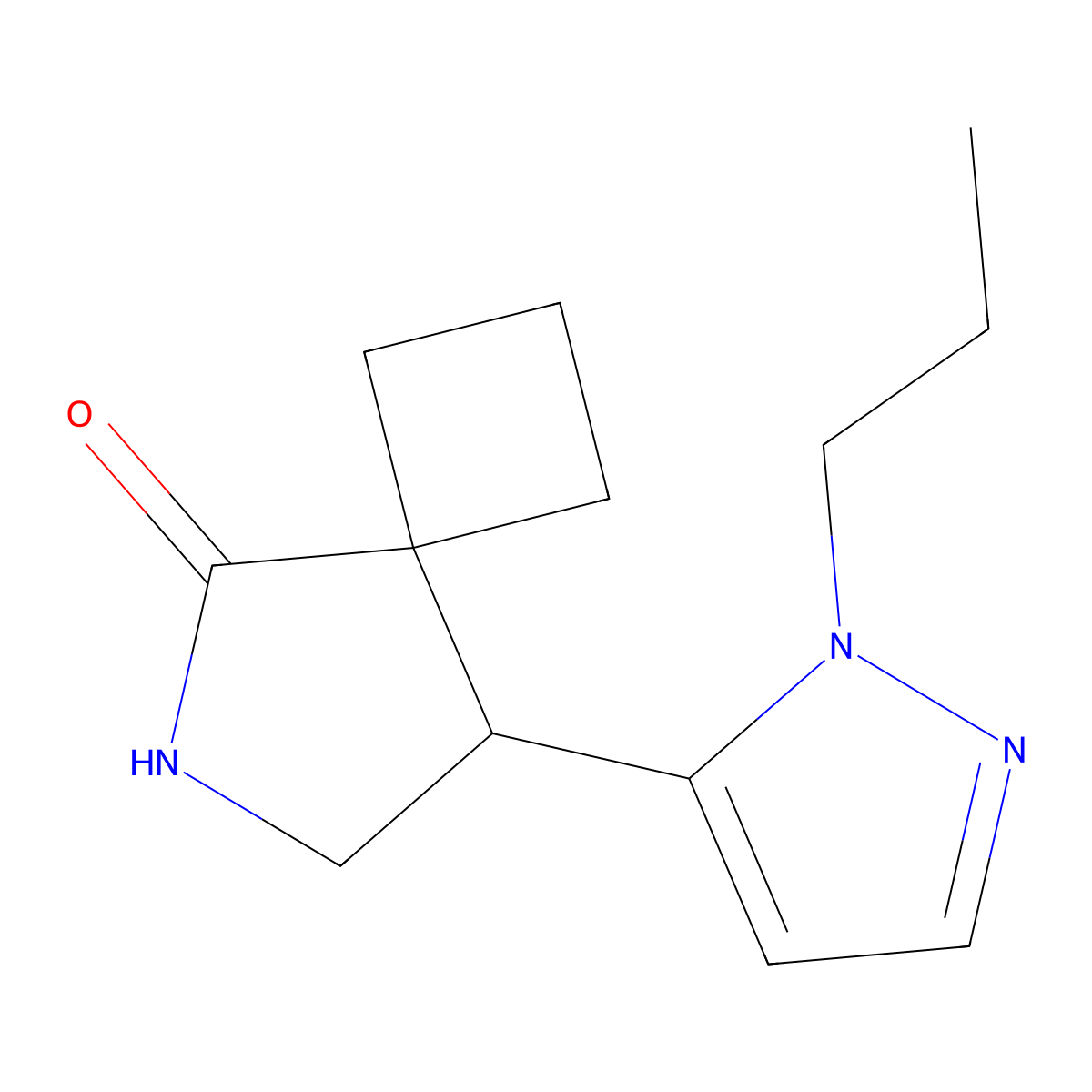 8-(1-Propyl-1H-pyrazol-5-yl)-6-azaspiro[3.4]octan-5-one molecular structure, CAS 2059947-56-5