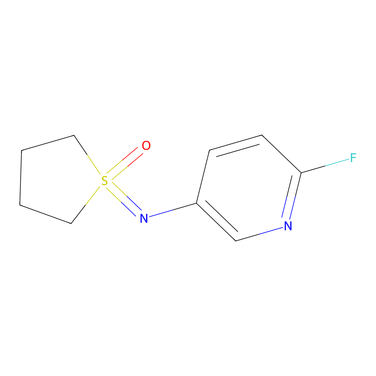 1-[(6-Fluoropyridin-3-yl)imino]-1lambda6-thiolan-1-one molecular structure, CAS 2059947-57-6