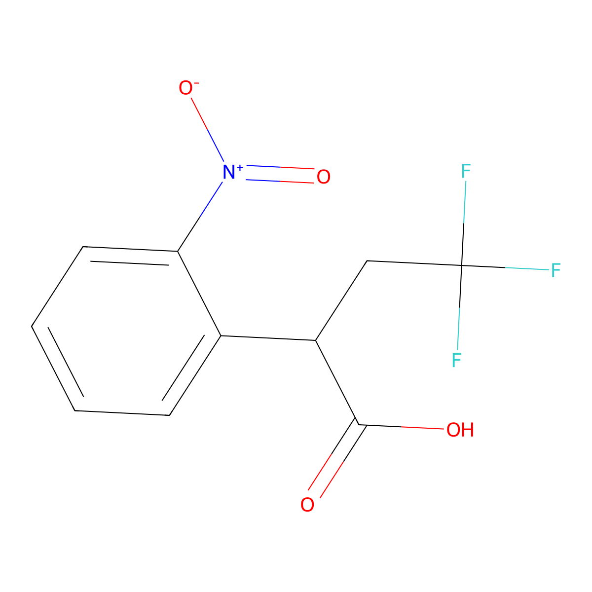 4,4,4-Trifluoro-2-(2-nitrophenyl)butanoic acid molecular structure, CAS 2059947-60-1