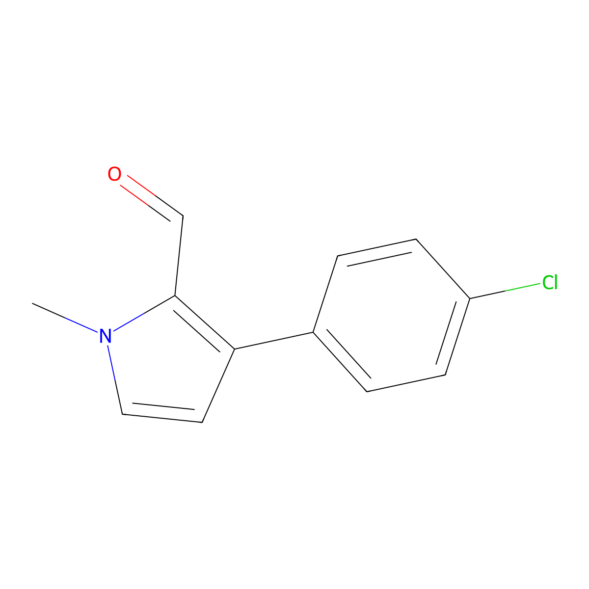 3-(4-Chlorophenyl)-1-methyl-1H-pyrrole-2-carbaldehyde molecular structure, CAS 2059947-64-5